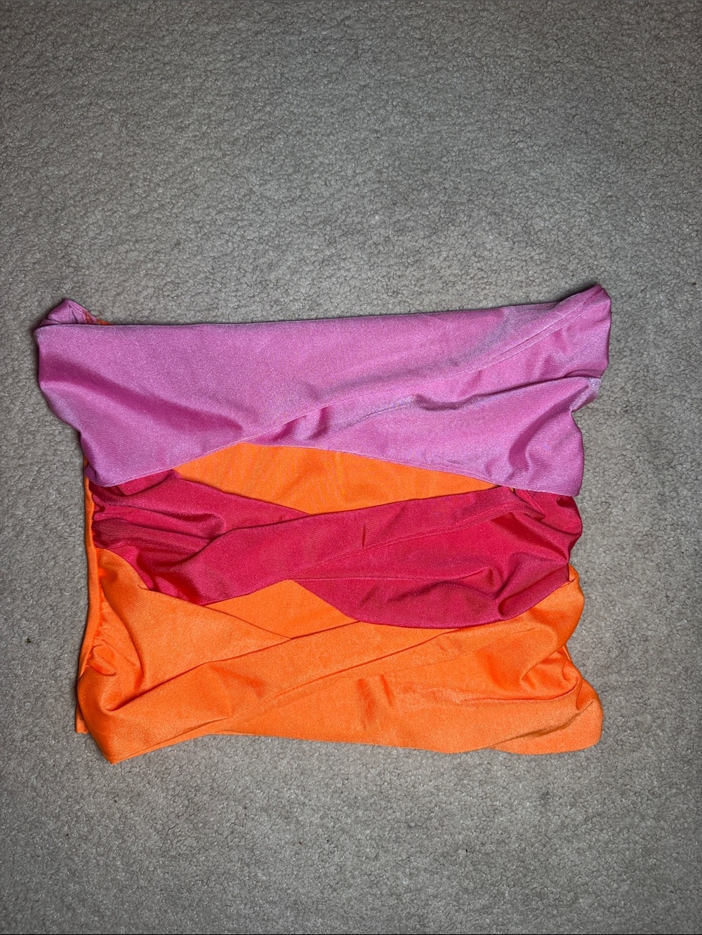Colorblock Pink, Magenta & Orange Tube Top